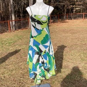 Eva Blue lined ruffle hem beaded adjustable strap blue/green/white/black 8